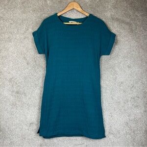 Soft Surroundings Dress Womens Small Petite Green Cotton Short Sleeve- 3917